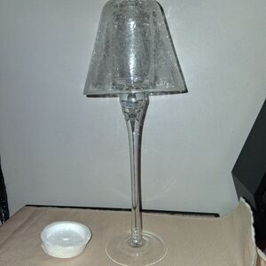 Elegant Clear Glass Candle Holder